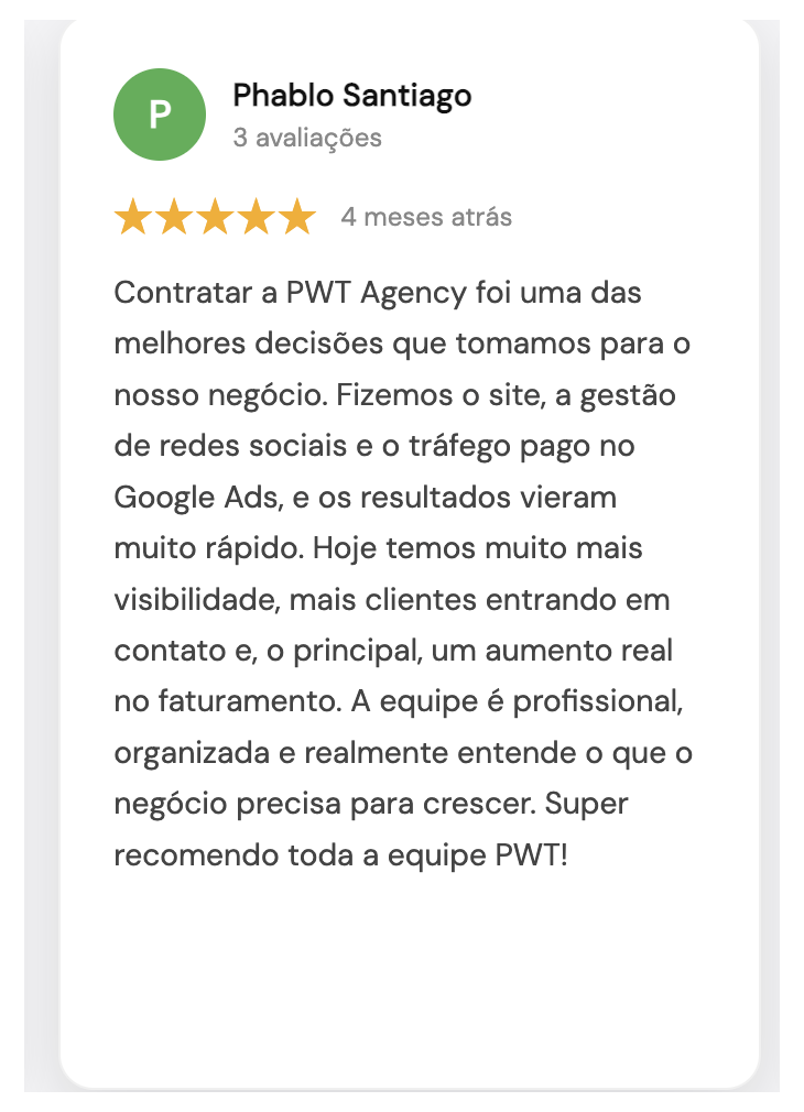 Avaliação Google - Sthella Genoring da Cruz